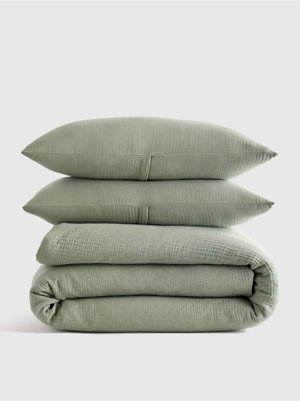 Organic Cotton Gauze Dried Sage Duvet Set Full/Queen - Retail $150